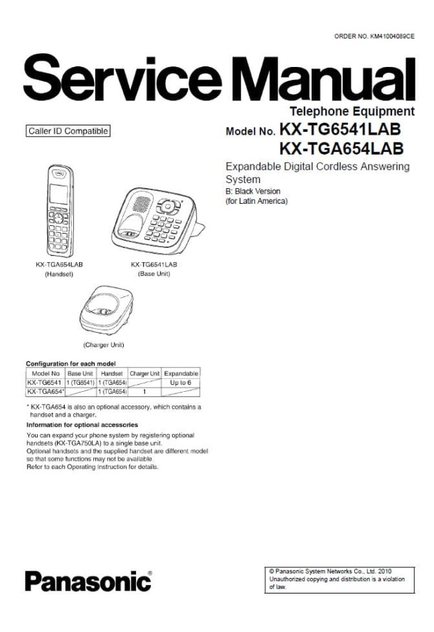 KX-TG6541LAB, KX-TGA654LAB